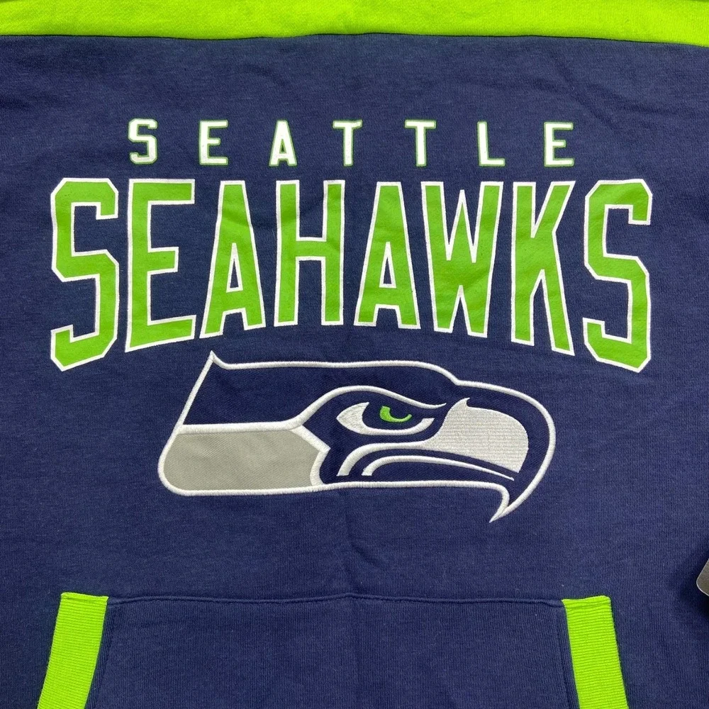 Seattle Seahawks Hoodie Men's Medium Blue‎ Green NFL Team Apparel Football NWT